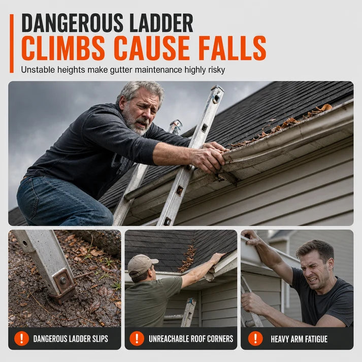 LIMITED‑TIME 50% OFF! ✨ No-Climb Gutter Cleaning Tool